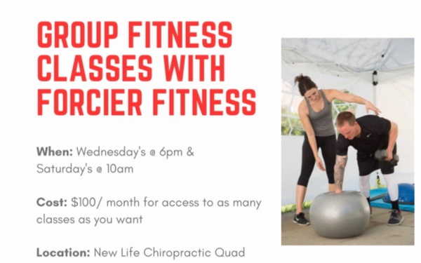 group exercise classes now being offered at New Life Chiropractic by Forcier Fitness